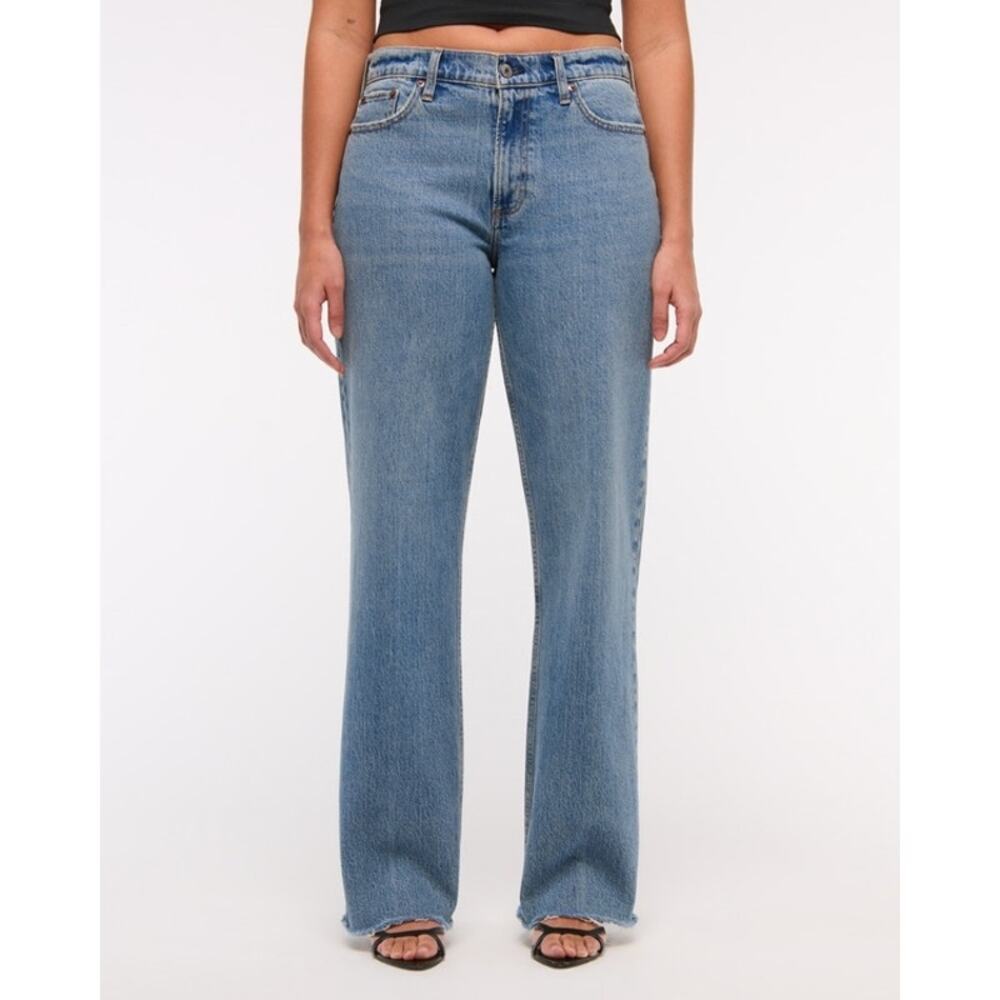 Abercrombie & Fitch The Baggy Low Rise Jeans Women’s Size 32/14R Y2K Medium Wash